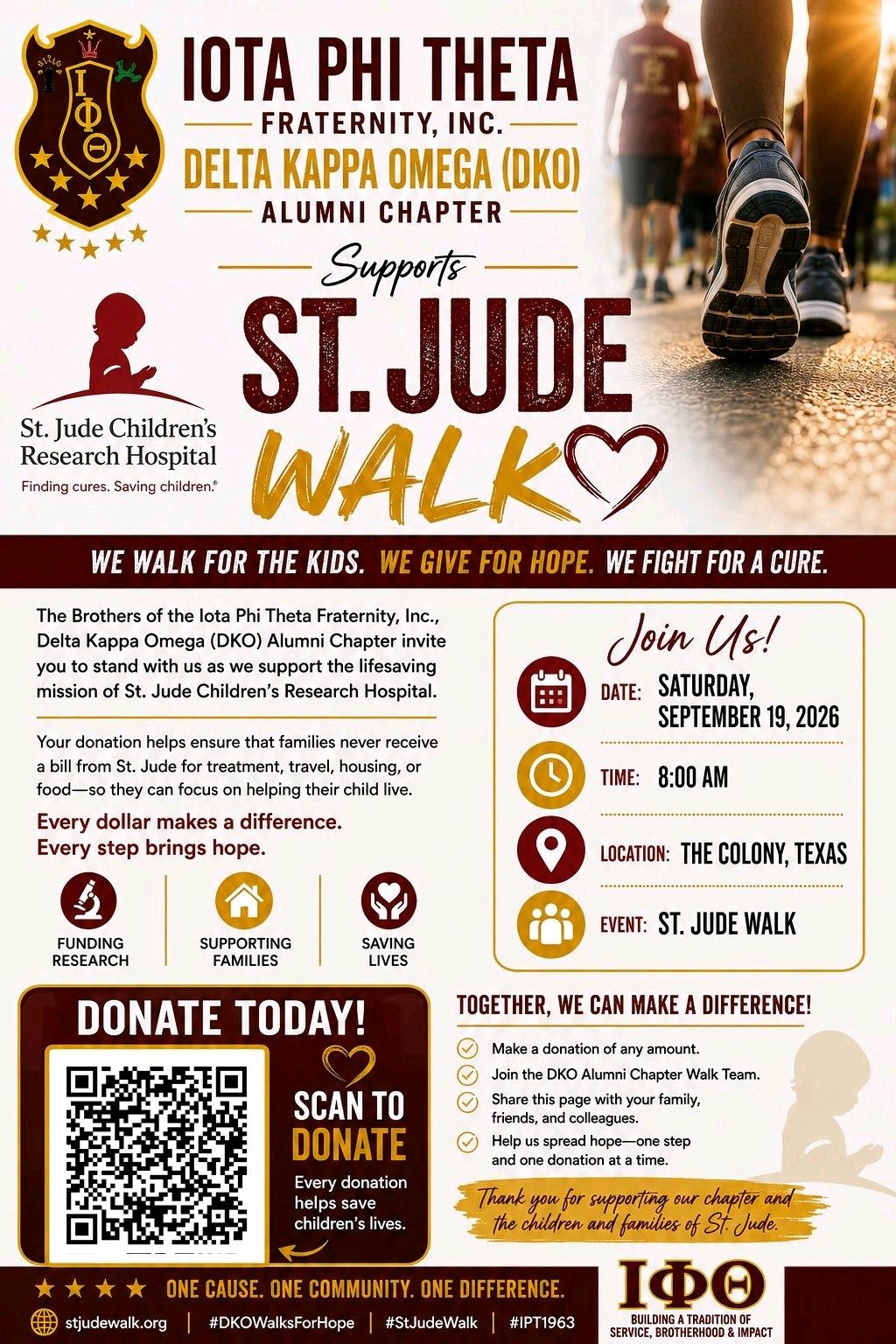 IOTA Phi Theta DKO Alumni Chapter - St Jude Walk Sept 19th 2026